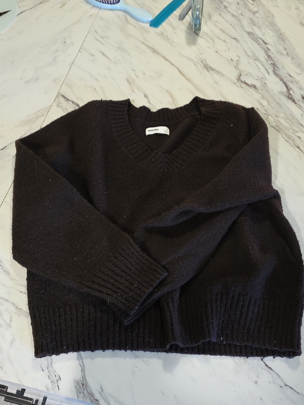 Sonoma Black V-Neck Women's Sweater